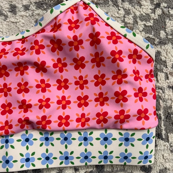 Lime Ricki Blue and Green Floral Bikini Top - Picture 2 of 7